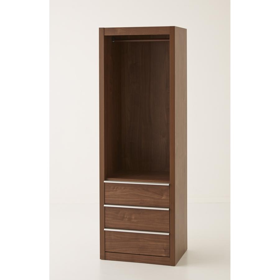 Antisala/アンティサラ クローゼットユニット収納・ウォルナット 幅60cm チェスト付ワードローブ 衣類収納 ワードローブ クローゼット H95418の画像