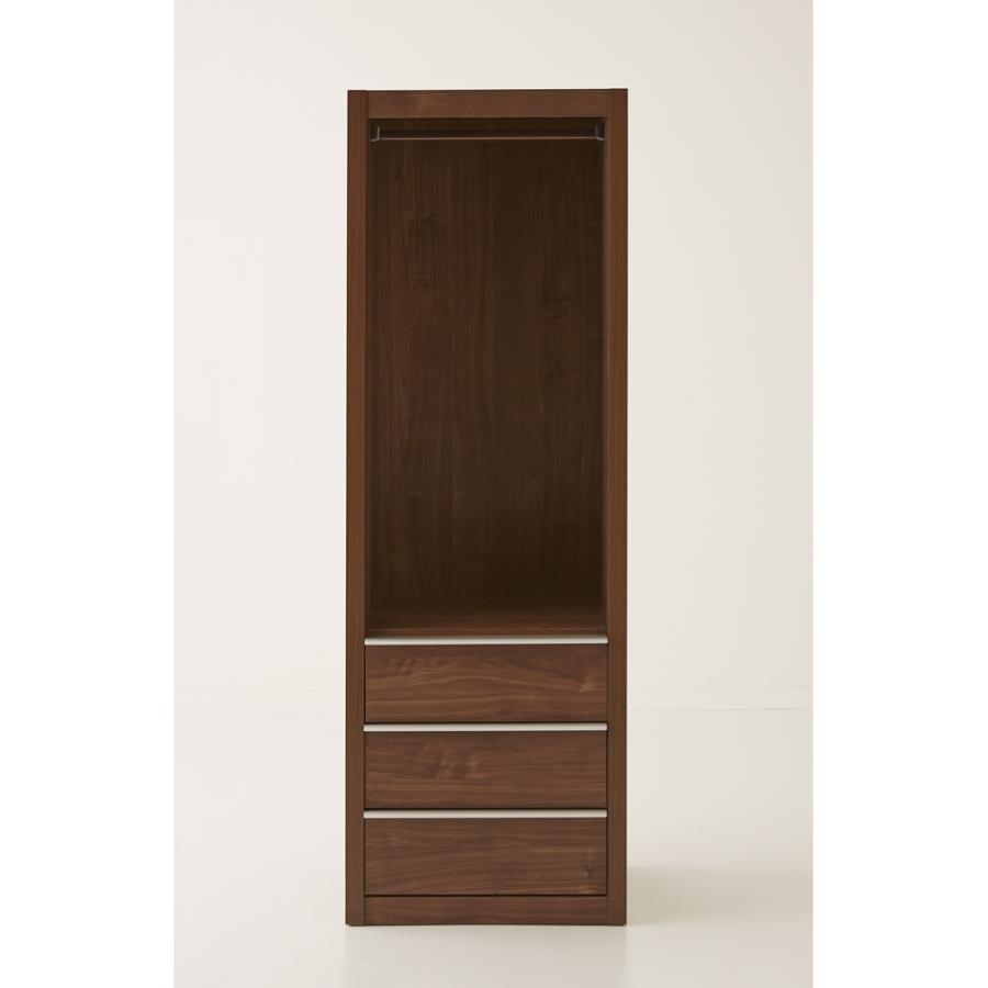 Antisala/アンティサラ クローゼットユニット収納・ウォルナット 幅60cm チェスト付ワードローブ 衣類収納 ワードローブ クローゼット H95418の画像