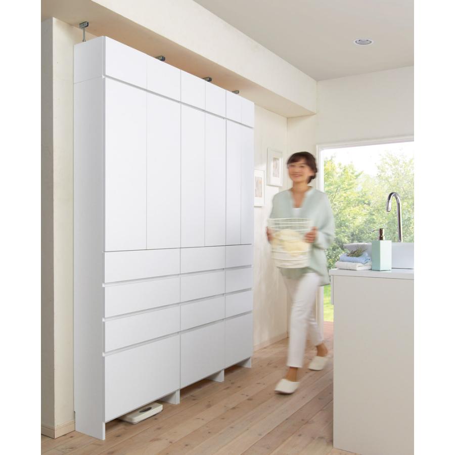 dinos 組立不要 天井まで使える薄型サニタリーチェスト 奥行23.5