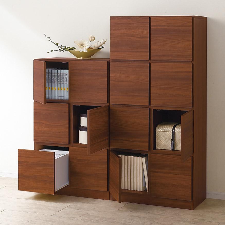 dinos（ディノス） スクエアリビングキャビネット 4段扉 リビング収納