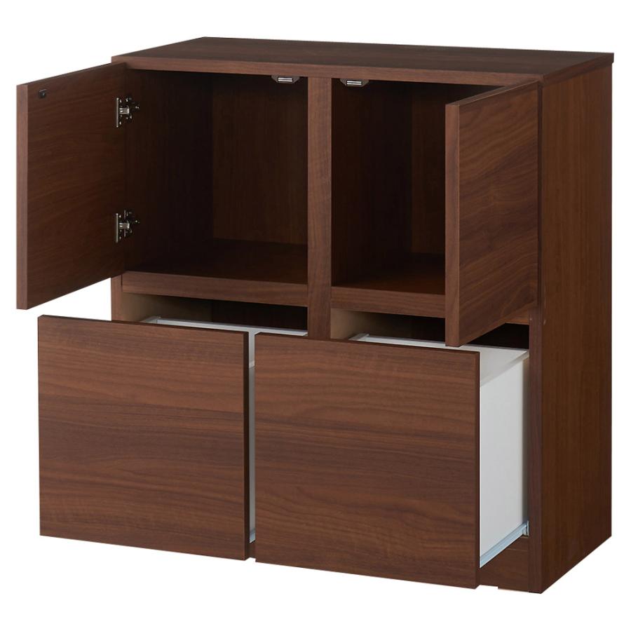 dinos（ディノス） スクエアリビングキャビネット 2段扉＆引き出し