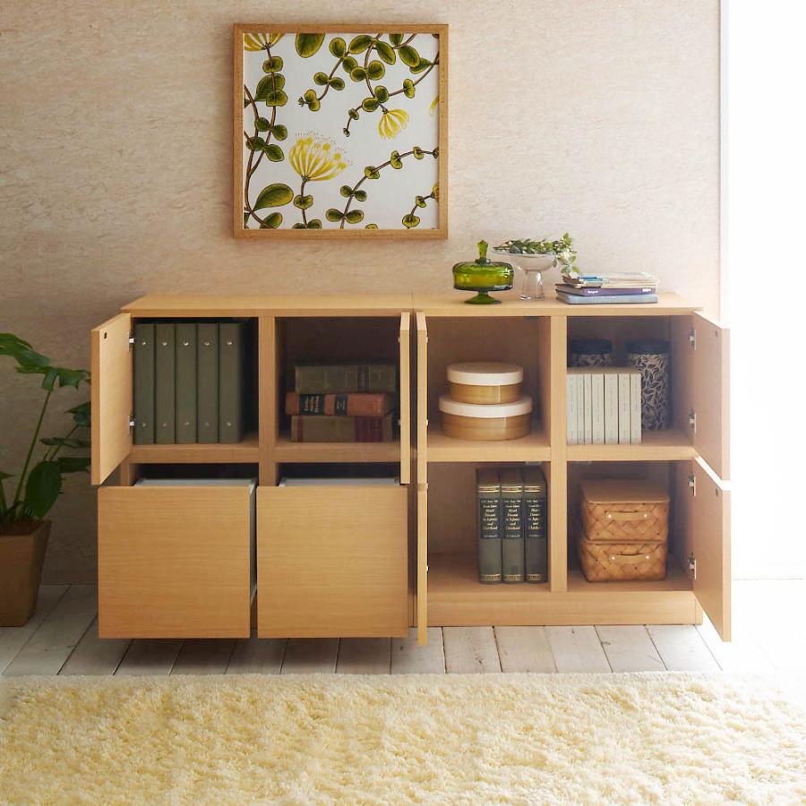 dinos（ディノス） スクエアリビングキャビネット 2段扉＆引き出し
