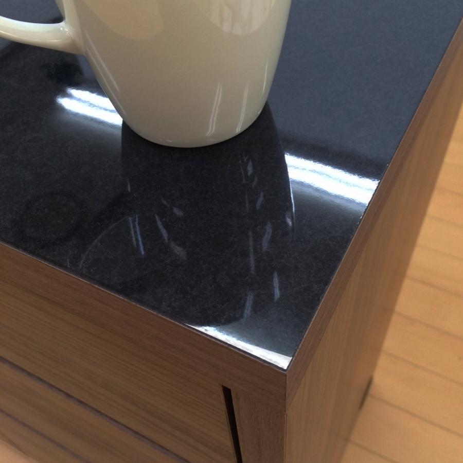 スライド キッチンボード コンセント付 キッチン 棚 間仕切り 収納 Granite/グラニト アイランド間仕切りキッチンカウンター幅140cm 家電収納付き H91921の画像