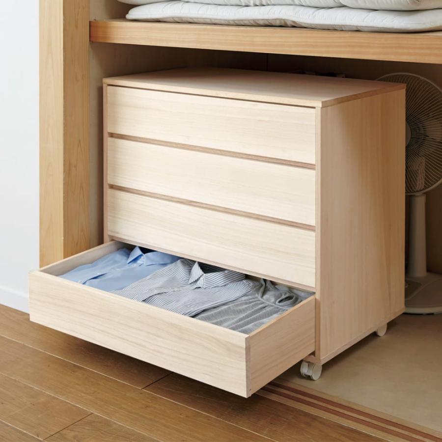 dinos（ディノス） 【日本製】キャスター付き総桐押し入れタンス 4段