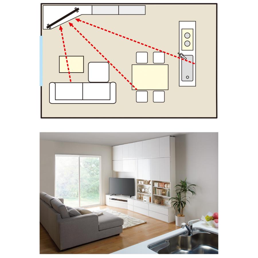 dinos（ディノス） 50 55インチ コーナー壁面収納テレビ台 幅117高さ