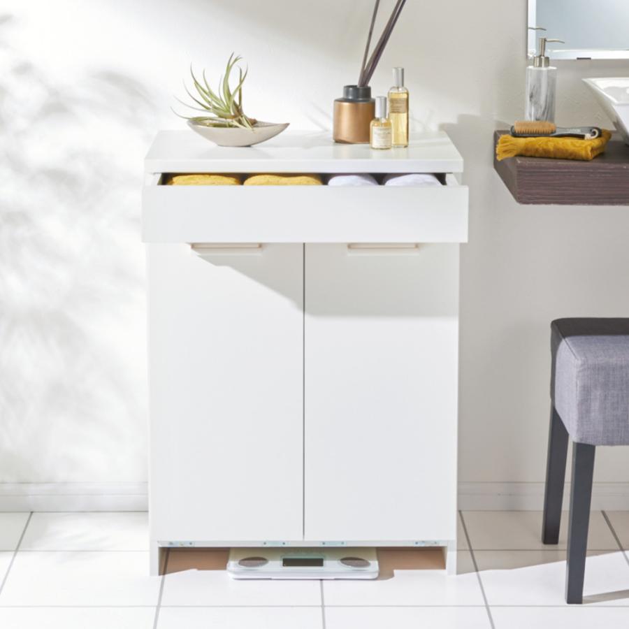 dinos（ディノス） 組立不要 隠せる脱衣カゴ付きサニタリーチェスト