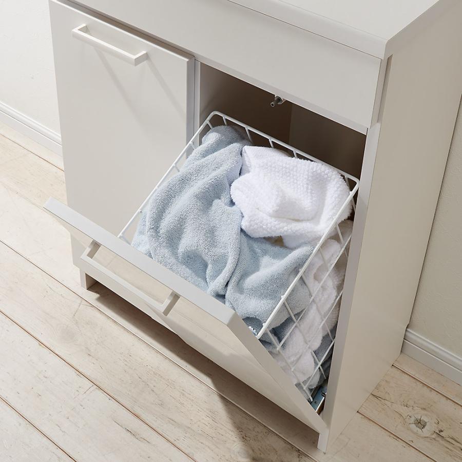 dinos（ディノス） 組立不要 隠せる脱衣カゴ付きサニタリーチェスト