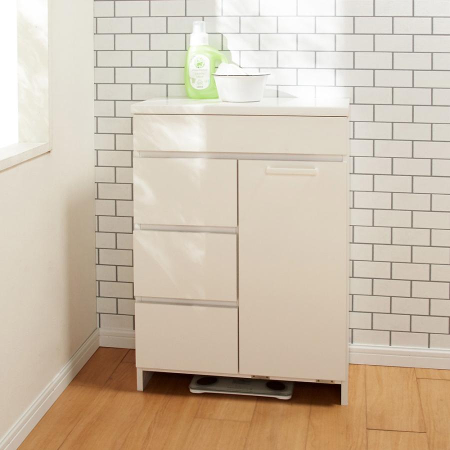 dinos（ディノス） 組立不要 隠せる脱衣カゴ付きサニタリーチェスト