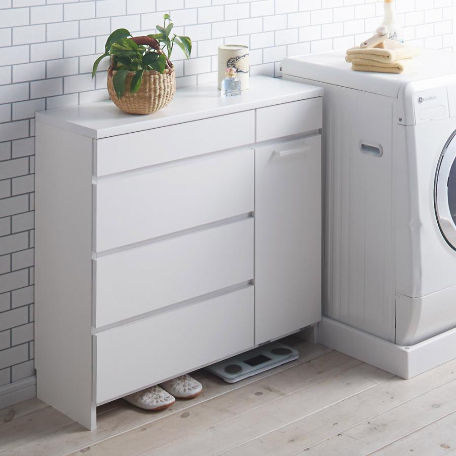 dinos（ディノス） 組立不要 隠せる脱衣カゴ付きサニタリーチェスト