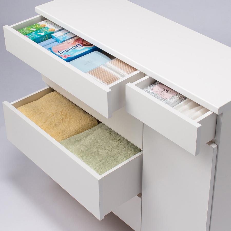 dinos（ディノス） 組立不要 隠せる脱衣カゴ付きサニタリーチェスト