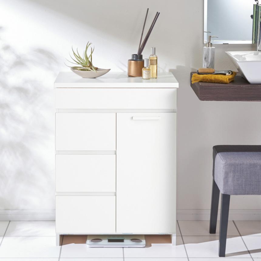 dinos（ディノス） 組立不要 隠せる脱衣カゴ付きサニタリーチェスト