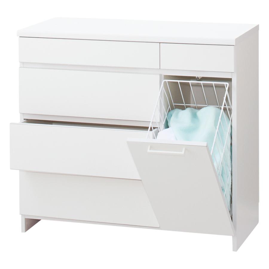 dinos 組立不要 隠せる脱衣カゴ付きサニタリーチェスト カゴ1個