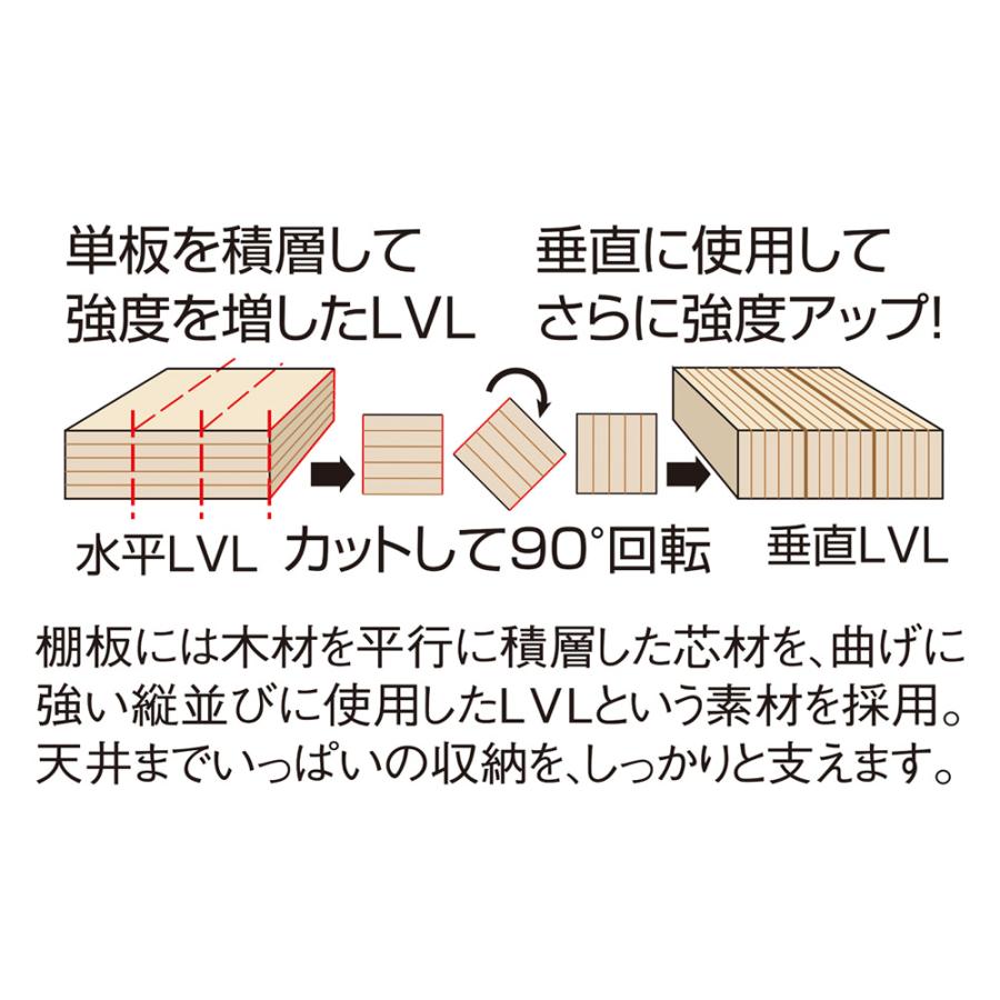 dinos（ディノス） ≪幅90cm高さ76.5cm≫ 脚元安定1cmピッチ棚板頑丈