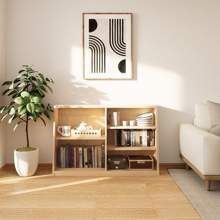 dinos（ディノス） ≪幅90cm高さ76.5cm≫ 脚元安定1cmピッチ棚板頑丈