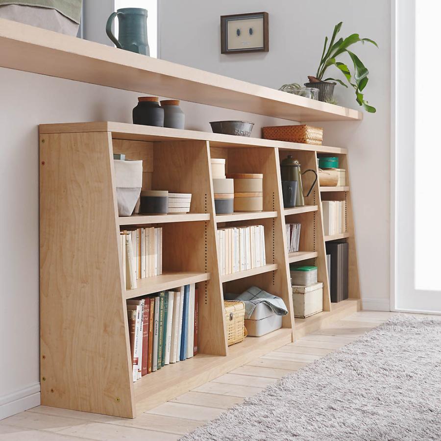 家具 収納 本棚 ラック シェルフ 当店の記念日 幅118cm高さ76 5cm 棚 脚元安定1cmピッチ棚板頑丈薄型書棚 900円