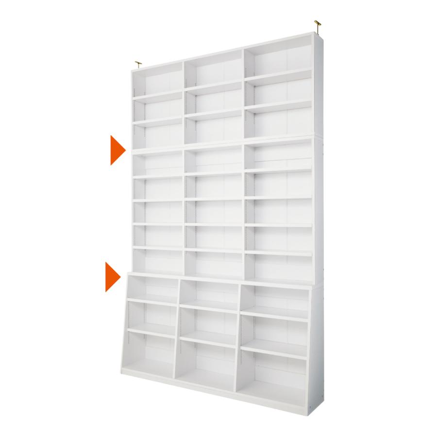 美品 ディノス 棚 ホワイト 白 高さ調整可 dinos（ディノス） コーナーまで有効に使える幅・高さぴったり本棚 上