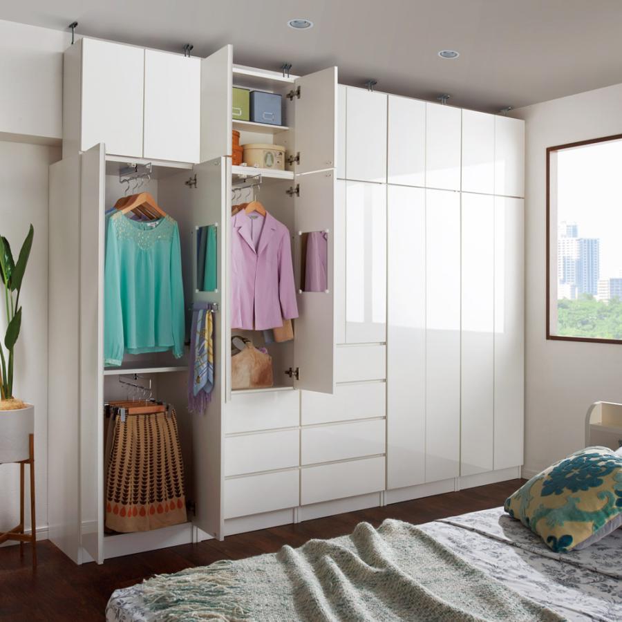 新品未使用　ディノス　dinos ワードローブ　ホワイト　送料込 dinos（ディノス） 【薄型で省スペース！】梁避け対応システムユニット