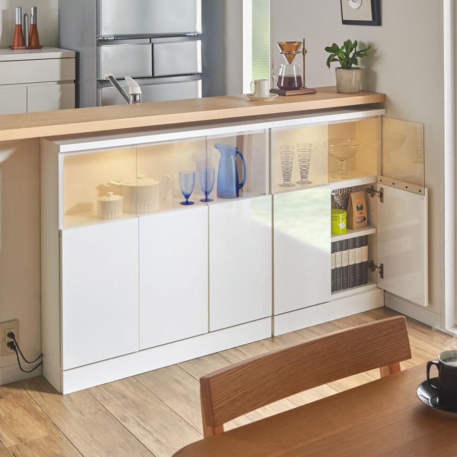 dinos（ディノス） 【完成品】LED付きギャラリー収納本棚 幅60奥行20cm