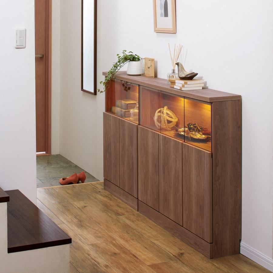 dinos（ディノス） 【完成品】LED付きギャラリー収納本棚 幅90奥行20cm