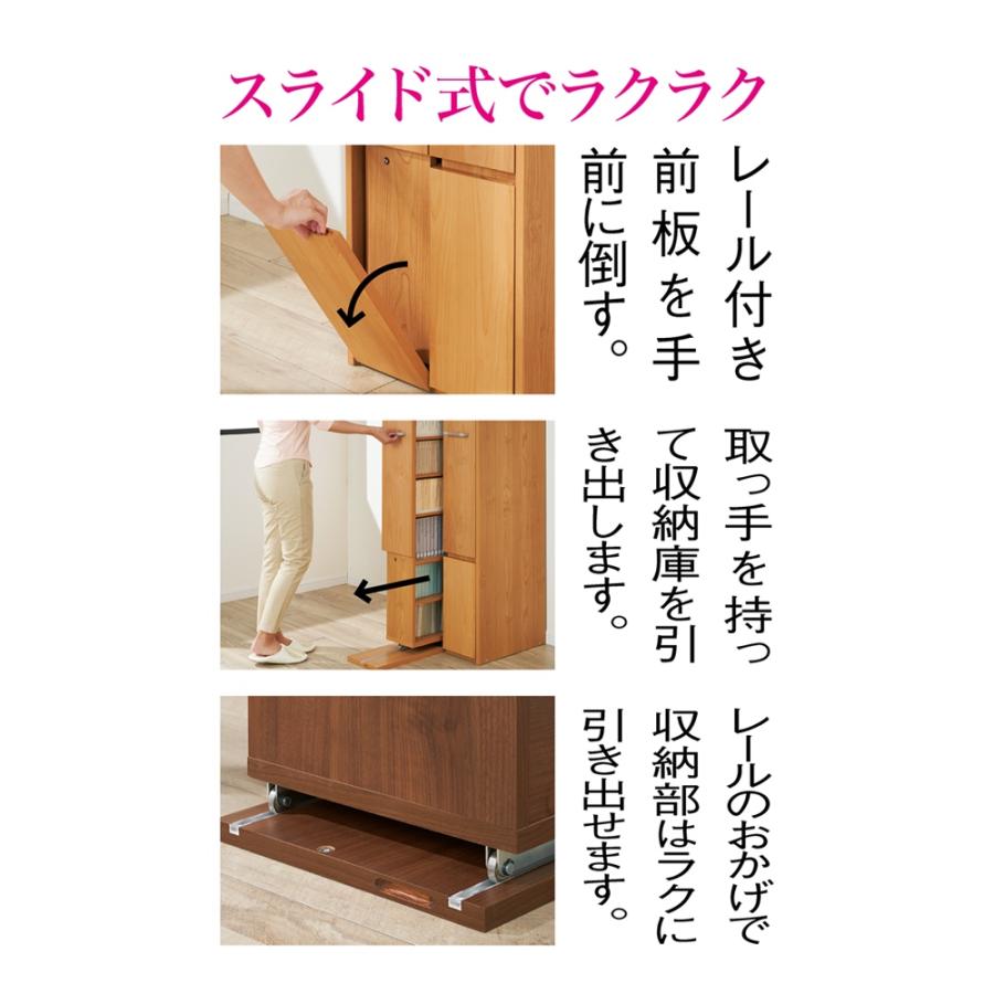 dinos（ディノス） 本格派 スライド収納書棚 AV収納庫 2列・幅44cm