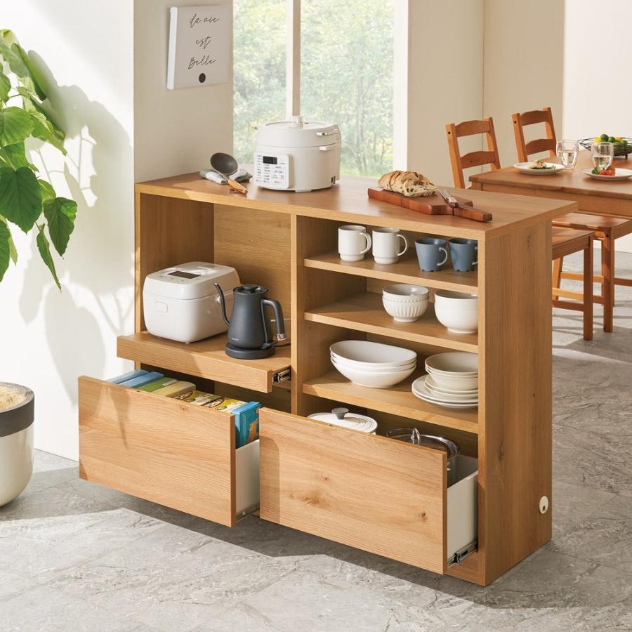 家具 収納 キッチン収納 食器棚 キッチンストッカー 食品ストッカー 置くだけでカフェ風に 間仕切りアイランドカウンター 幅150cm ディノス Paypayモール店 通販 Paypayモール