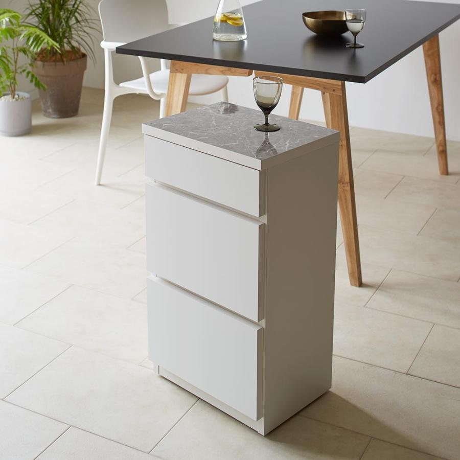 Granite/グラニト キャスター付き間仕切りワゴン 幅40奥行30高さ85cm 引き出しタイプ キッチン収納 キッチン 収納カート H91917の画像