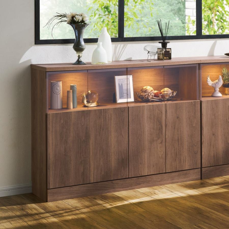 dinos（ディノス） 【完成品】LED付きギャラリー収納本棚 幅150奥行