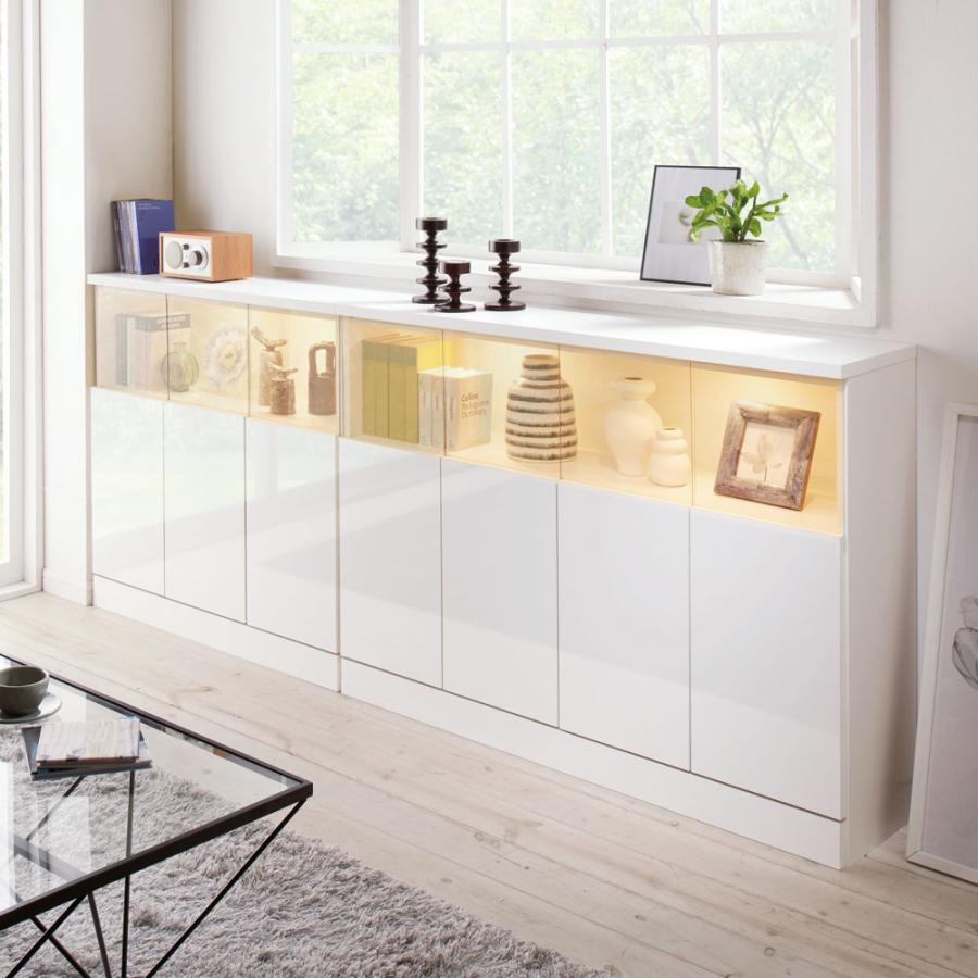 dinos（ディノス） 【完成品】LED付きギャラリー収納本棚 幅150奥行