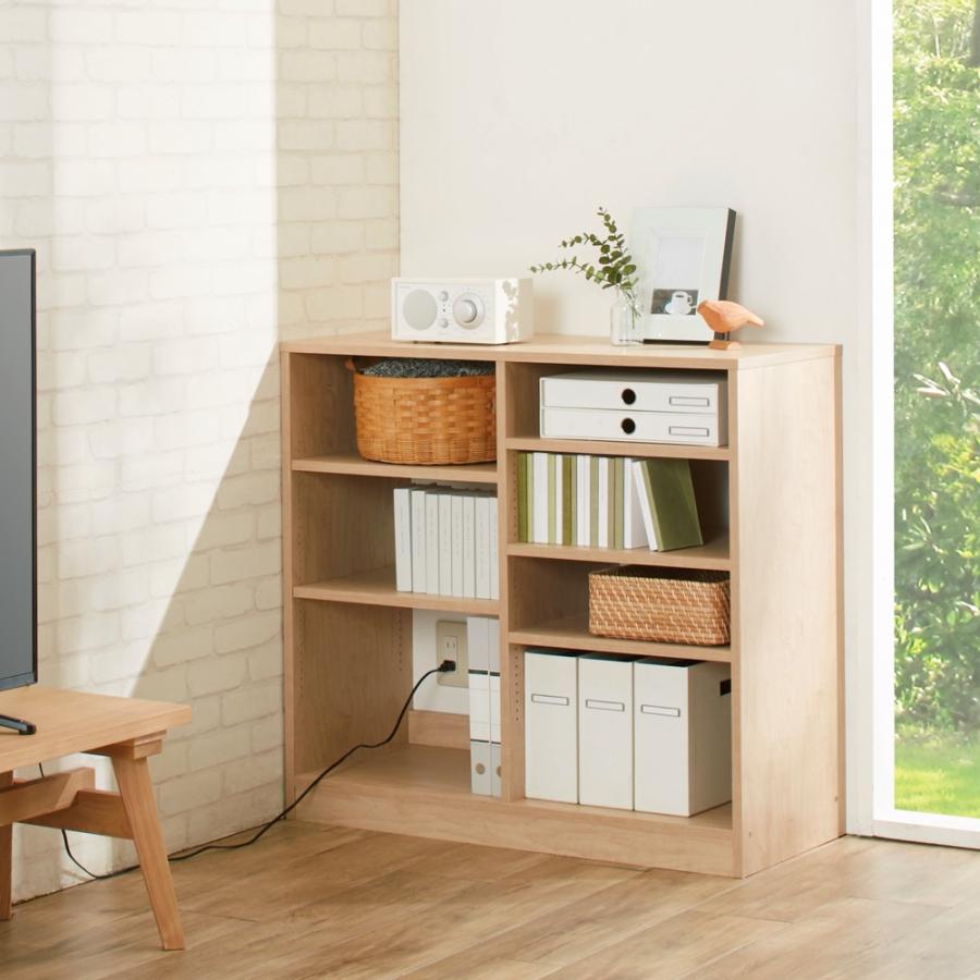 背高 本棚 ブックシェルフ オープンラック dinos 奥行き選べる背板オープン腰高本棚 幅90奥行29.5cm 本棚