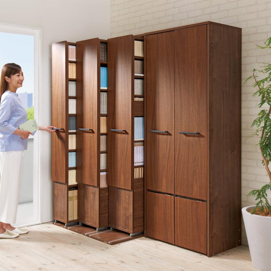 10月初旬迄掲載】木製本棚スライド式前後二列収納可能