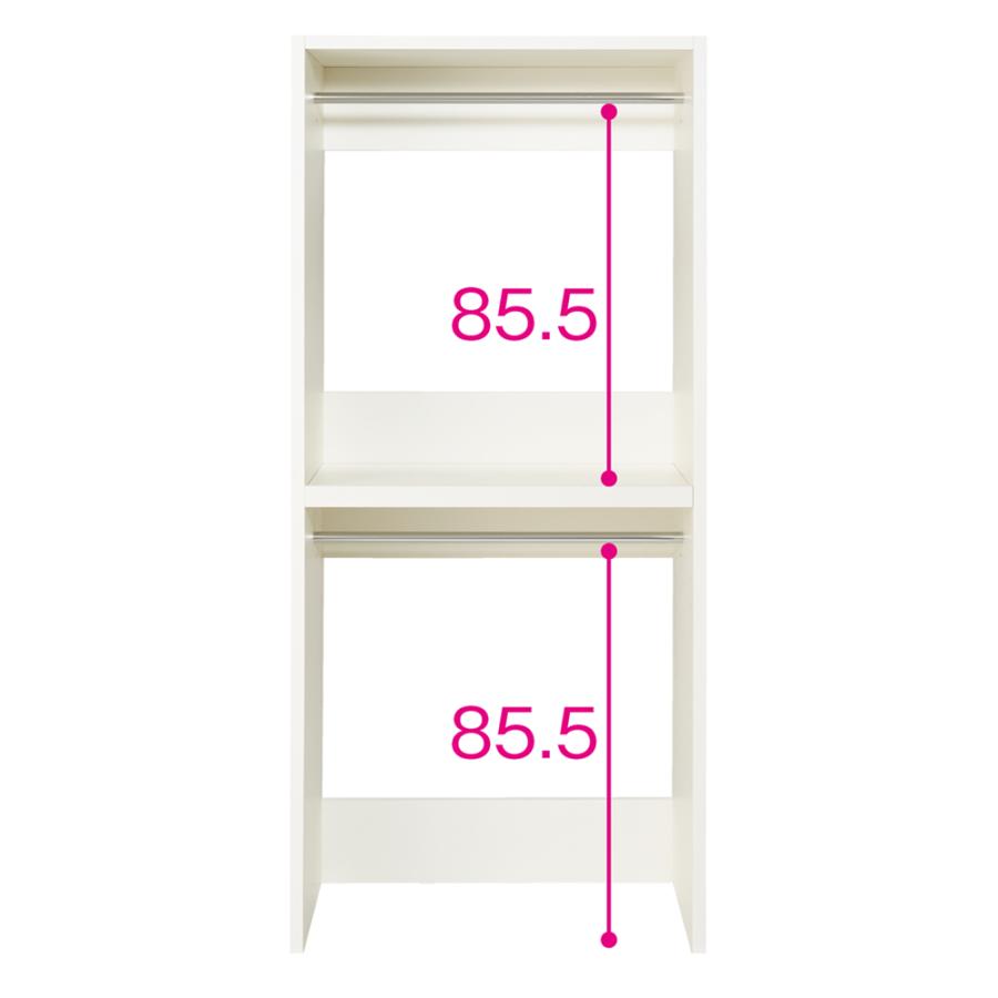 ウォークインクローゼット収納シリーズ ハンガータイプ 幅90cm・奥行55cm 衣類収納 ワードローブ クローゼット 632121の画像