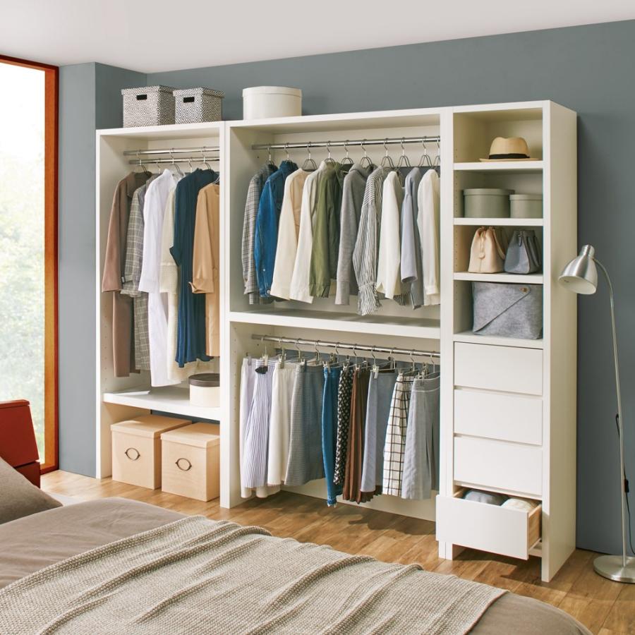 [新品未使用] ディノス　dinos ワードローブ　ホワイト dinos（ディノス） 【薄型で省スペース！】梁避け対応システムユニット