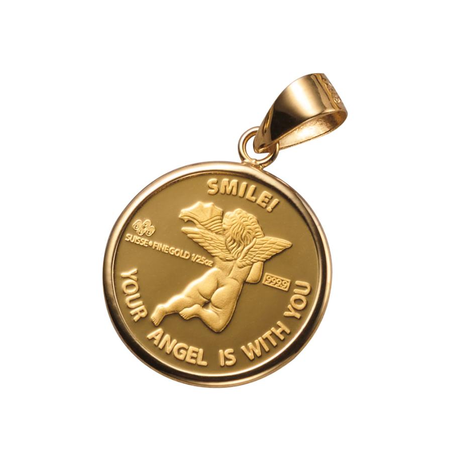 純金 1/25 オンス コインペンダントヘッド（K18枠） ジュエリー アクセサリー ペンダントトップ チャーム J78815