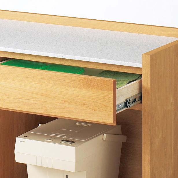 dinos アルダー天然木人工大理石トップ 間仕切り家電収納