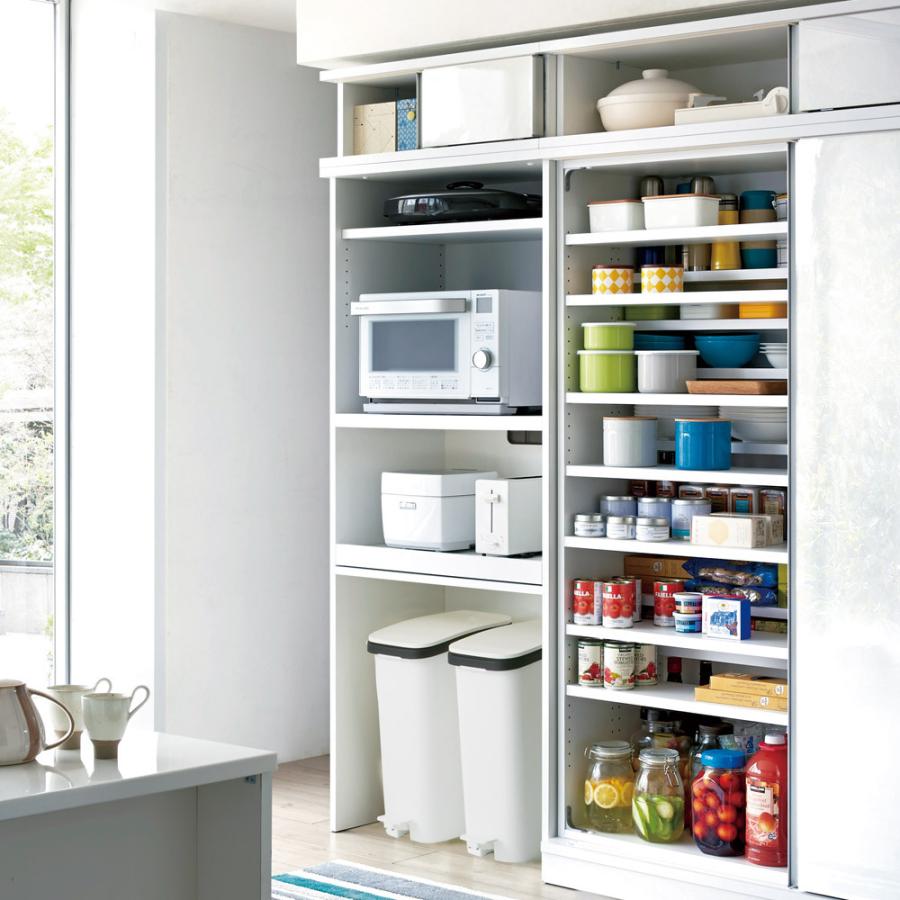 家具 収納 キッチン収納 食器棚 キッチンストッカー 食品ストッカー 大型パントリーシリーズ レンジラック 下オープン 幅75 5cm ディノス Paypayモール店 通販 Paypayモール