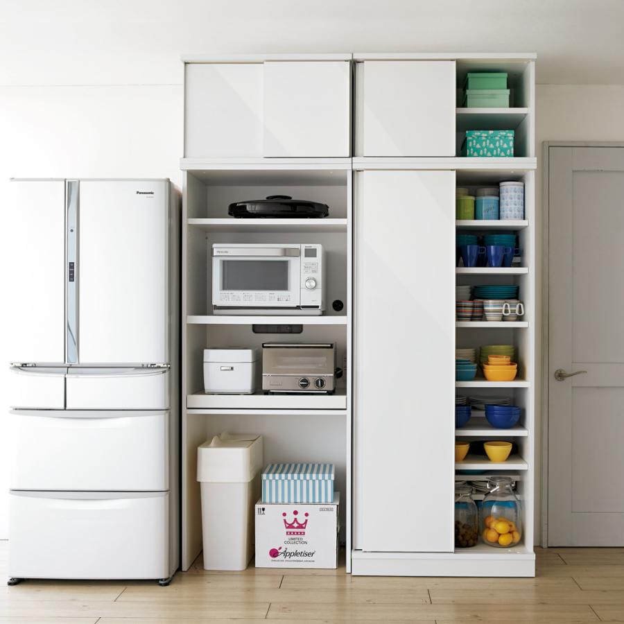 家具 収納 キッチン収納 食器棚 キッチンストッカー 食品ストッカー 大型パントリーシリーズ スライド収納庫 板扉 幅80cm ディノス Paypayモール店 通販 Paypayモール