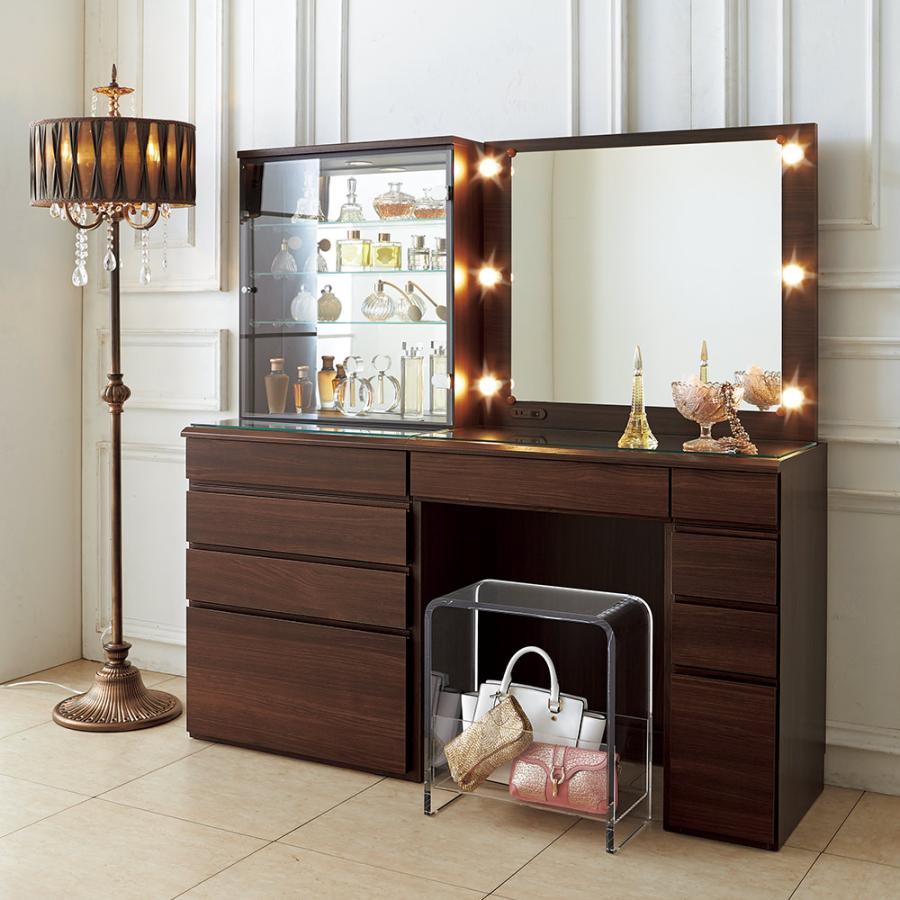 フォルテ LEDライト付き 楽屋ドレッサーシリーズ ガラスキャビネット