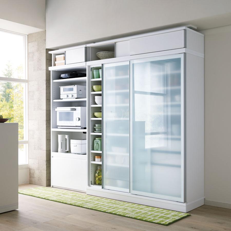 家具 収納 キッチン収納 食器棚 キッチンストッカー 食品ストッカー 大型パントリーシリーズ スライド収納庫 ガラス扉 幅118cm ディノス Paypayモール店 通販 Paypayモール