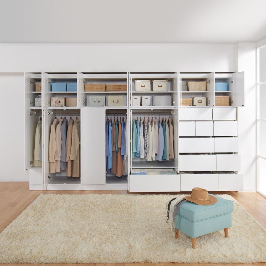 動作確認 衣類収納 ワードローブ クローゼット タワー 壁面 お部屋の天井構造を考慮した壁面ワードローブ ハンガー＆引き出し 幅40高さ140cm（低い梁下に） 810627 【M7131039818】(25036円)