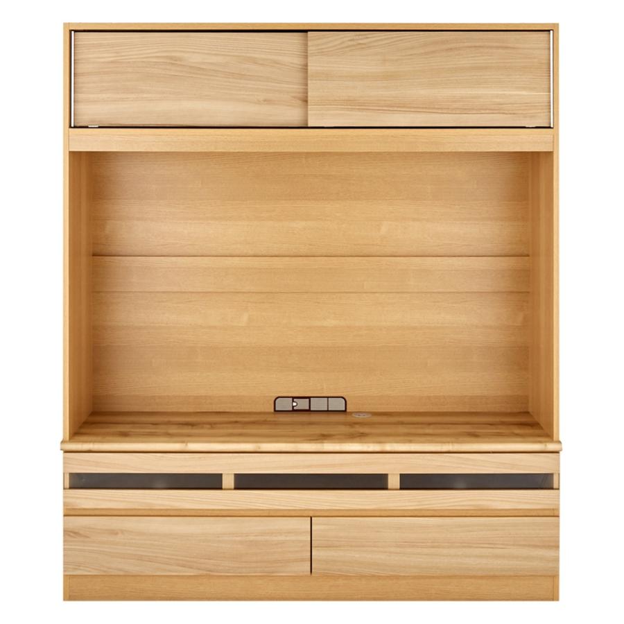 【２点セット】 リビング収納 テレビ台 テレビボード コンセント パソコン コード収納 狭い場所でも収納たっぷり引き戸壁面収納シリーズ テレビ台 幅155cm 808913 【1792044799】(62916円)