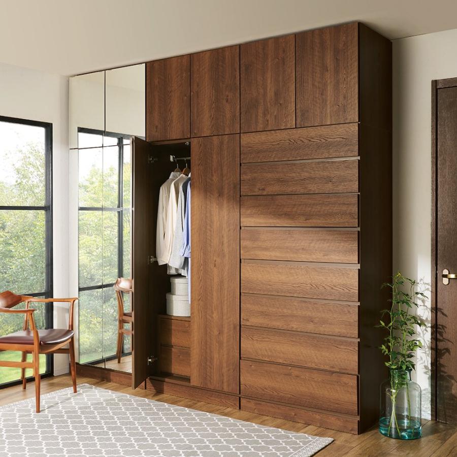 家具 収納 衣類収納 ネクタイ収納 ベルト収納 天然木調スタイルミラーワードローブ ハンガー引き出し2杯 幅60cm ディノス Paypayモール店 通販 Paypayモール