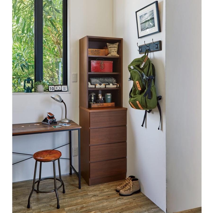 トイレ収納 洗面所収納 帽子 ディスプレイ 引き出し付き DVD収納 ぴったりサイズが見つかる棚付きチェスト 幅40cm高さ150cm 778528 