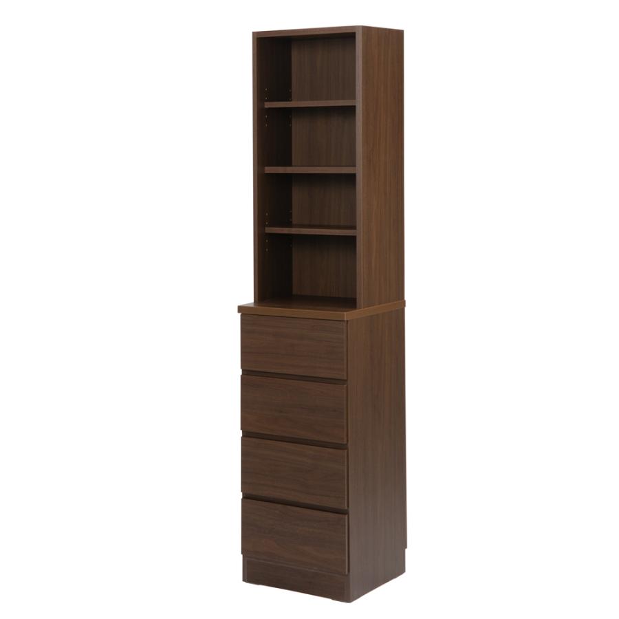 トイレ収納 洗面所収納 帽子 ディスプレイ 引き出し付き DVD収納 ぴったりサイズが見つかる棚付きチェスト 幅40cm高さ150cm 778528 