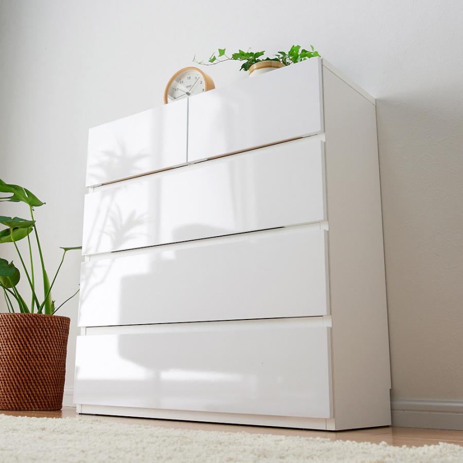 家具 収納 トイレ収納 洗面所収納 奥行30cm薄型ツヤツヤチェスト 幅75cm 4段 ディノス Paypayモール店 通販 Paypayモール