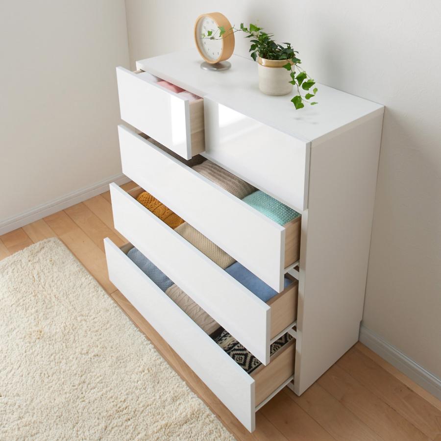 dinos（ディノス） 奥行30cm薄型ツヤツヤチェスト 幅75cm・4段 トイレ