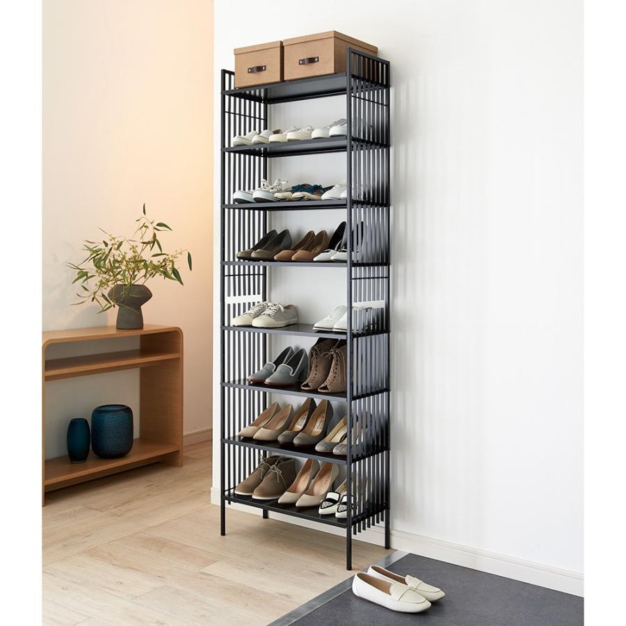 値下げ！【ほぼ未使用】シューズラック 靴箱 Hanji ハンジ モダンデザイン dinos（ディノス） Hanji/ハンジ シューズラック ハイタイプ 幅80cm高