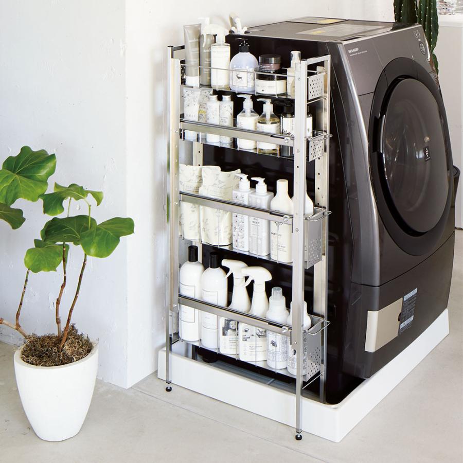 家具 収納 トイレ収納 洗面所収納 ステンレス洗濯機サイドラック 4段 幅17 5cm高さ103 2cm ディノス Paypayモール店 通販 Paypayモール