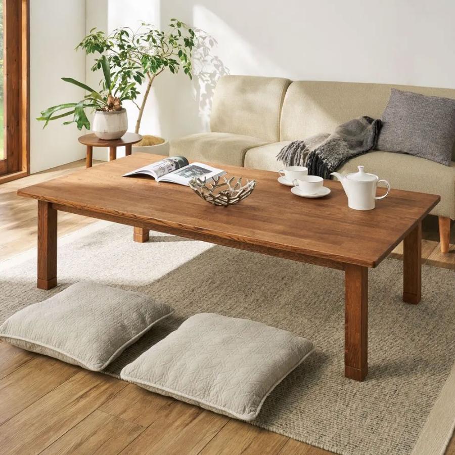 美品】ニトリ 楕円形こたつ(LK01 120 LBR) オーク材 継脚付 楕円形