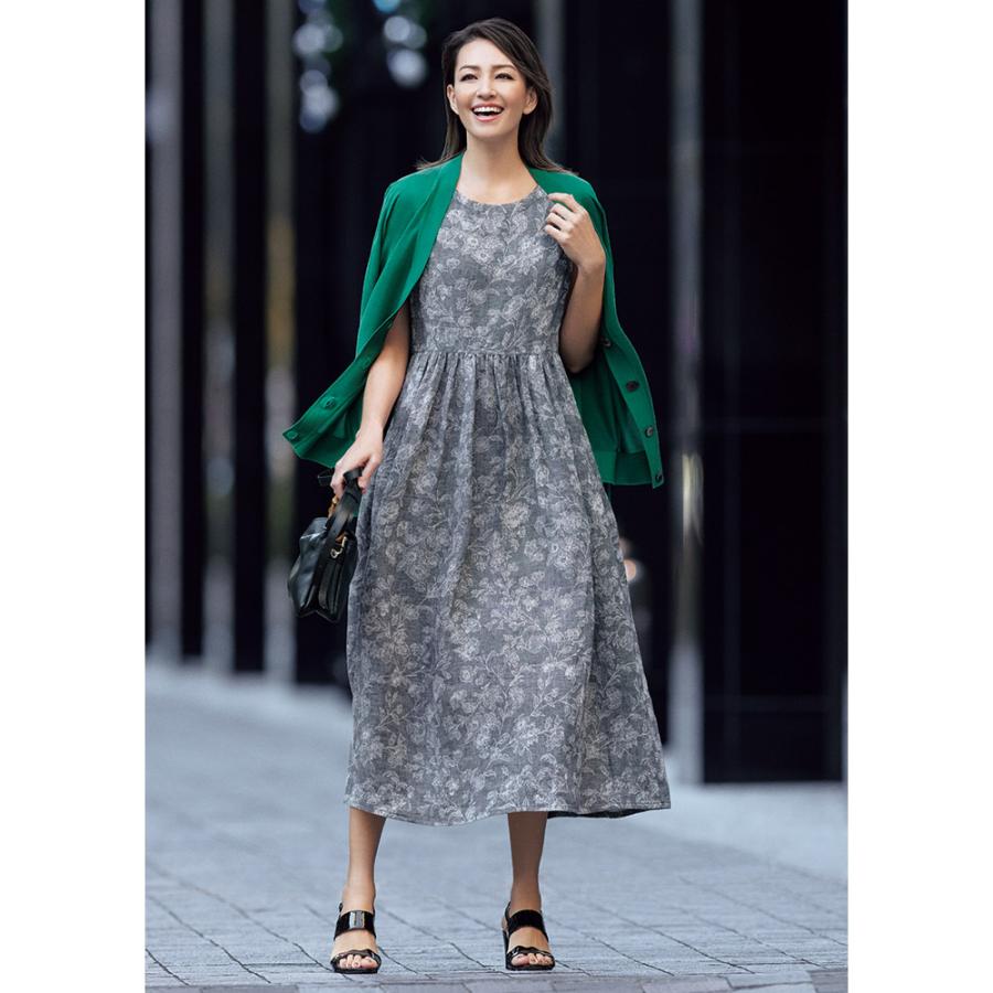 ワンピース チュニック マキシワンピース ロングワンピース 小花柄  