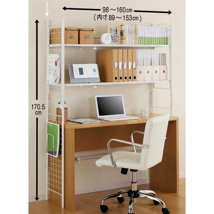 dinos 壁面を有効活用できる 幅伸縮 頑丈ラック 2段 本棚 ラック